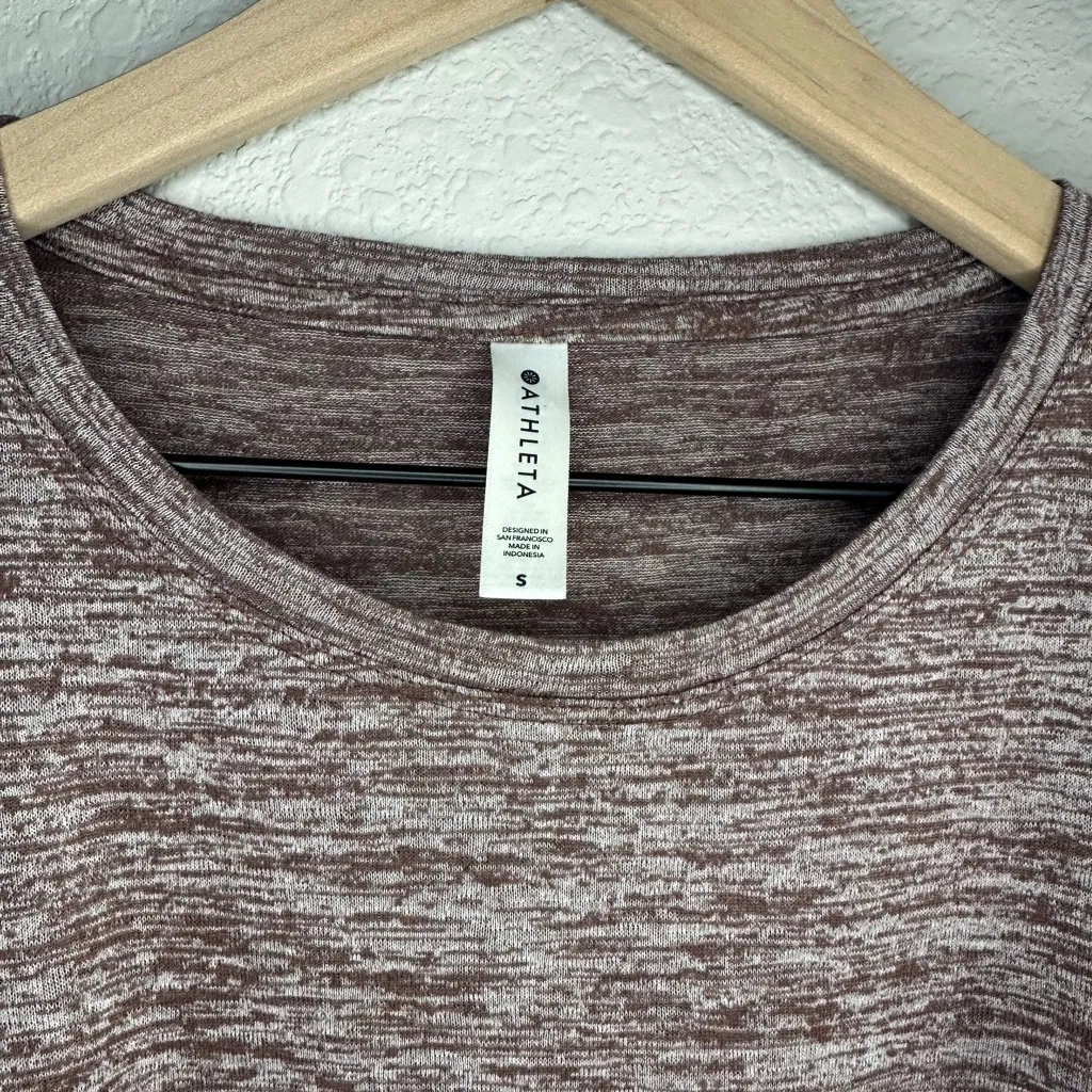 🤎Athleta Heathered Brown Relaxed Breezy Tee T-Shirt - Image 4
