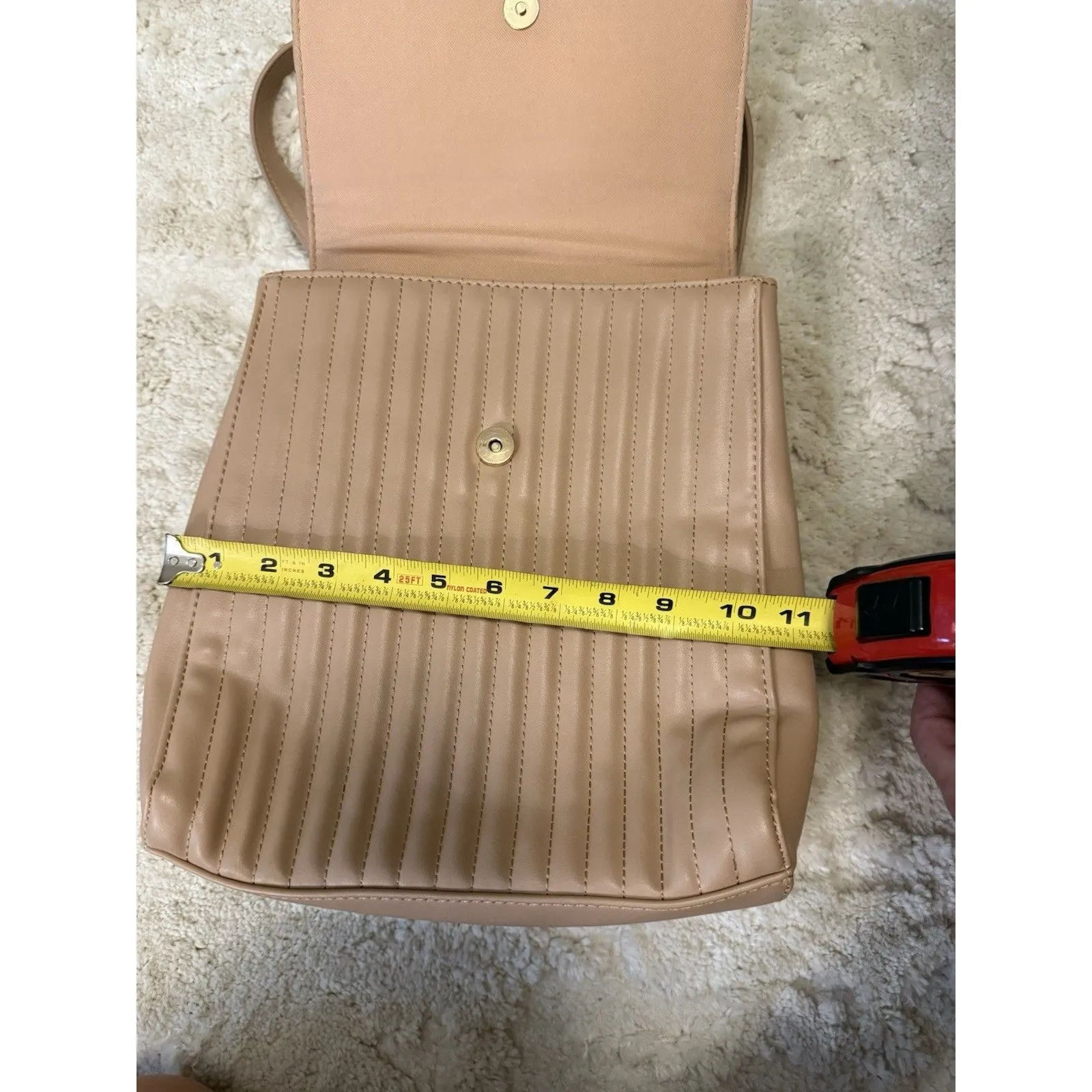 A New Day Quilted Women's Backpack Nude Blush Color Handbag Purse Satchel - Image 4