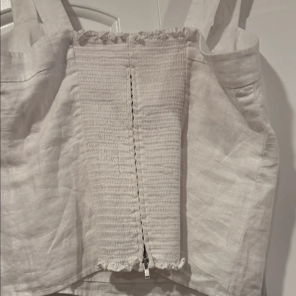 Quince  White‎ Linen Square-Neck Top medium - Image 5