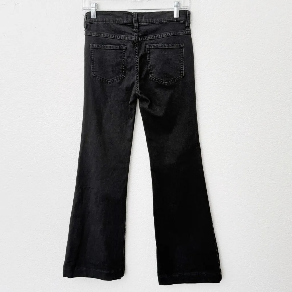 [Free People] Washed Black Low Rise Slim Leg Flare Jeans Stretch Casual Size 26 - Image 3