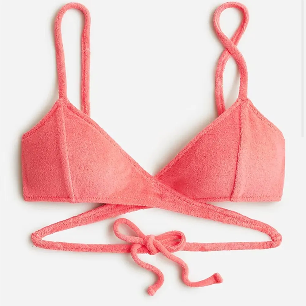 JCrew Double String Triangle Top Terry Pink Size 3X NWT - Image 7