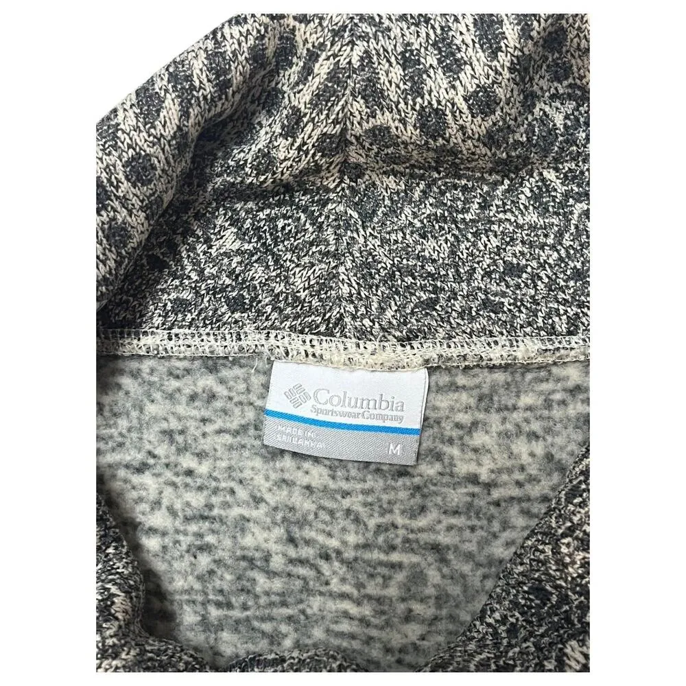 Columbia Sweater Womens M Geometric Pullover High Neck Long Sleeve Outdoor Gray - Image 5