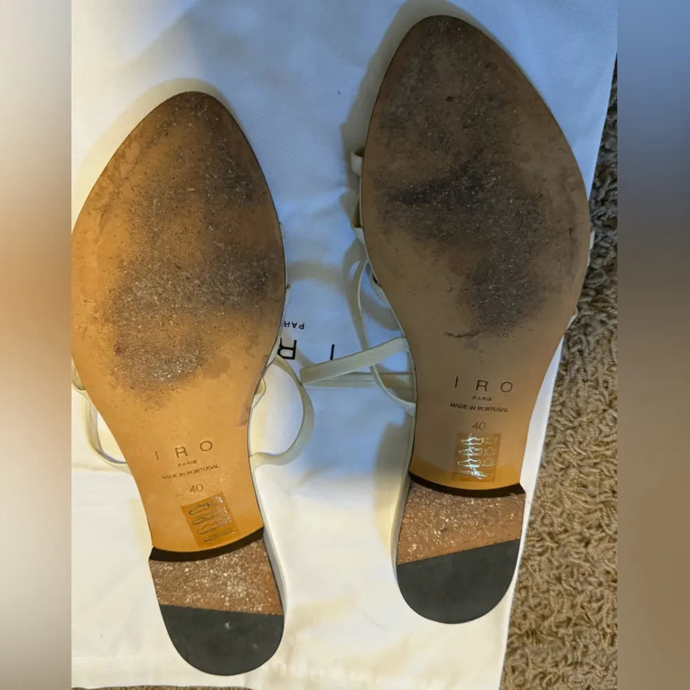 PARIS Lev Strappy Flat Leather Sandals - Natural - Image 6