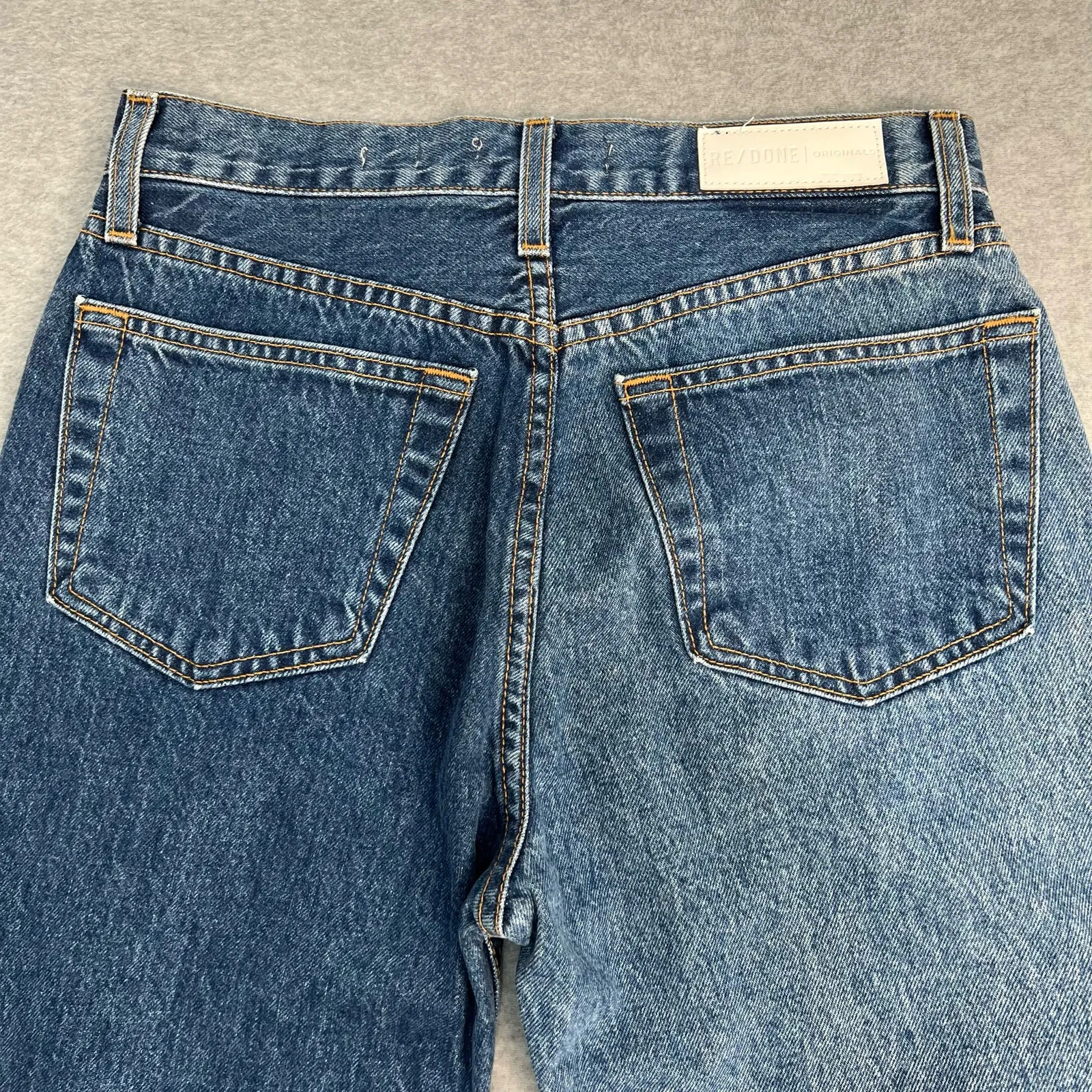 Re/Done High Rise Stove Pipe Denim Jeans Zip Fly Pockets Size 28 Retro Stretch - Image 8