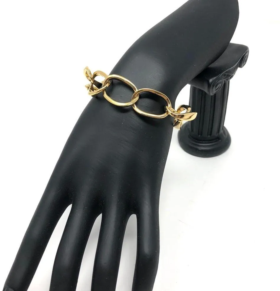 Sterling silver/gold overlay heavy bracelet, 36g - Image 3