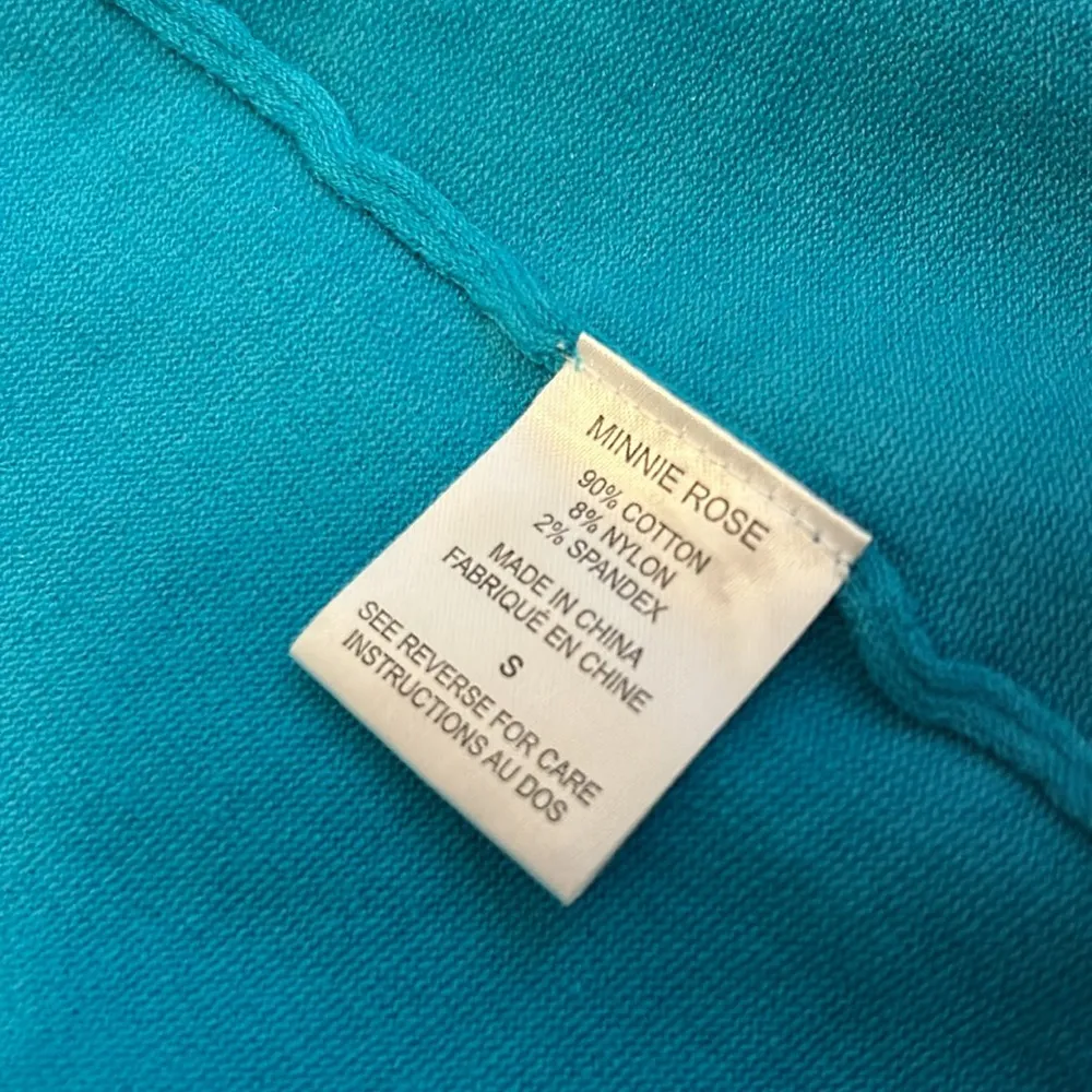 Minnie Rose Turquoise Open Cardigan Sweater - Image 9