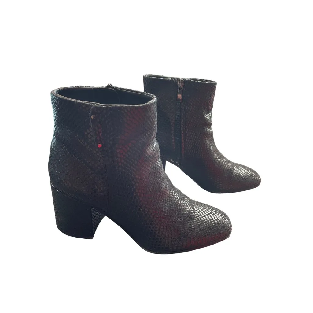 Franco Sarto womans black Snake Print Ankle 3" inch boots SKU 8902 - Image 4