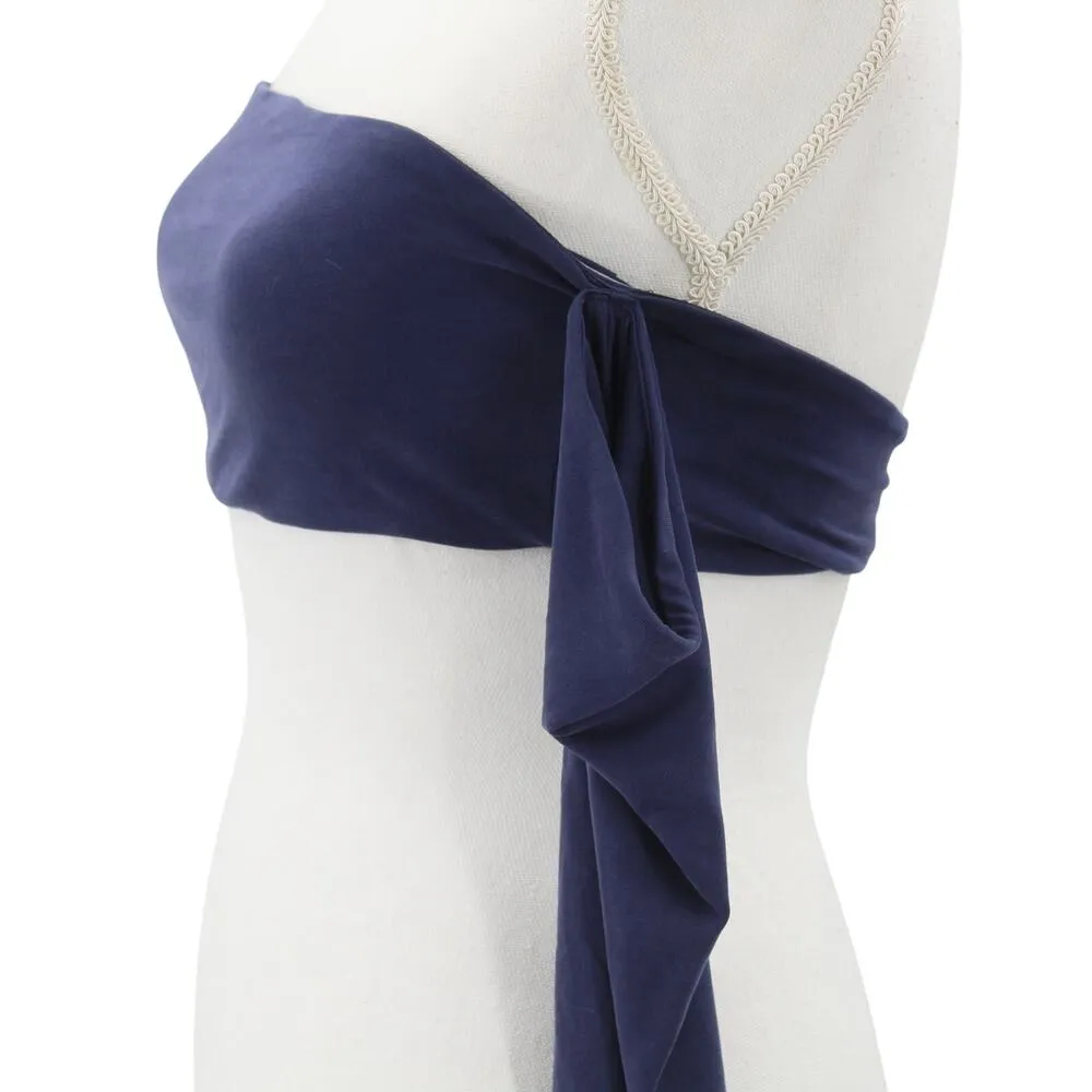 House of Harlow 1960 x Revolve Val Off Shoulder Tube Crop Top Blue Modal Small - Image 4