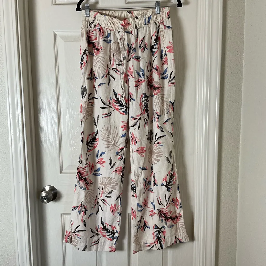 Briggs Leaf Pattern Pants - linen blend woman’s Size Medium - Image 2