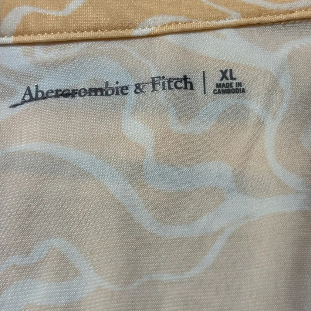 Abercrombie & Fitch Womens XL‎ Button Down Shirt Abstract Print Short Sleeve - Image 3