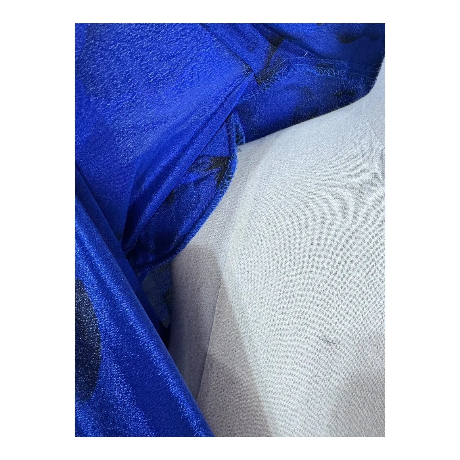 Jaclyn Smith Vintage Drape Blouse Whimsigoth Floral Satin Back Button 80s Sz 10 - Image 7