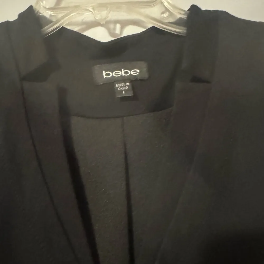 Bebe Black Sleeveless Zip Front Jumpsuit size large - Image 6