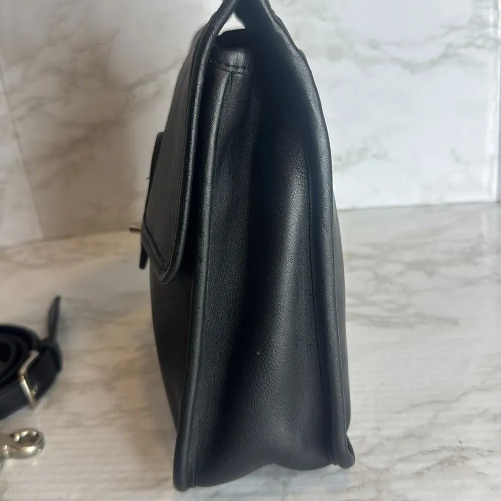 Vtg Coach Willis Handbag Black Leather Crossbody Turnlock Closure 9927 old money - Image 8