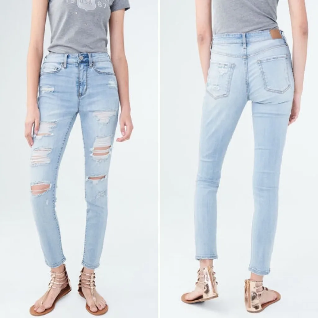 Aeropostale Seriously Stretchy High-Rise Jegging Size 6 Ripped Destroyed Skinny - Image 7