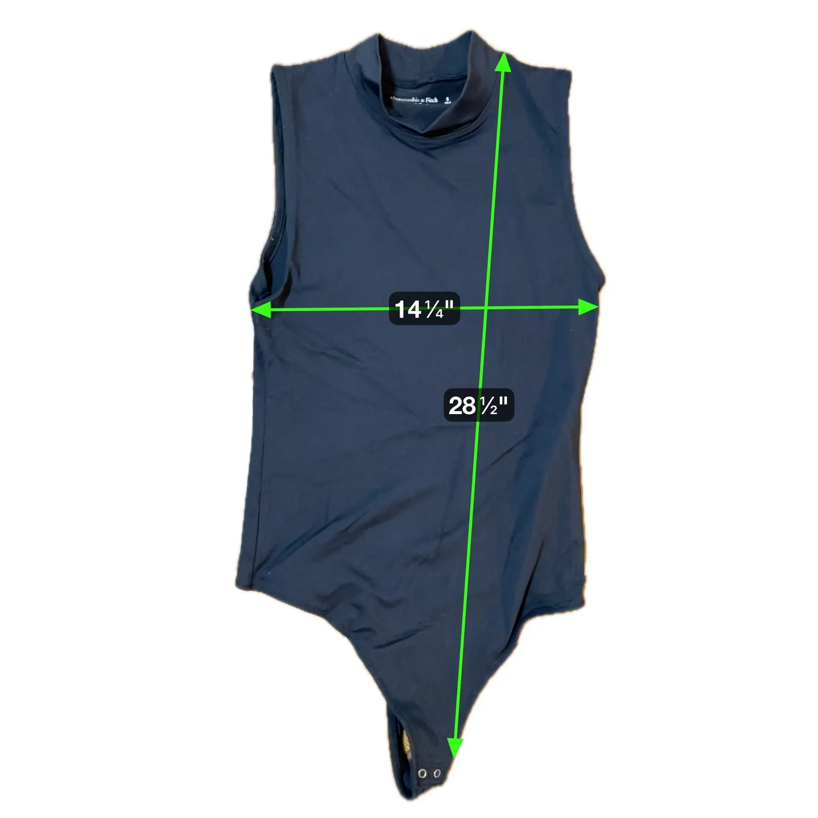 Abercrombie Mockneck Bodysuit Black Size Small Soft‎ A&F Thong Sleeveless Basics - Image 5