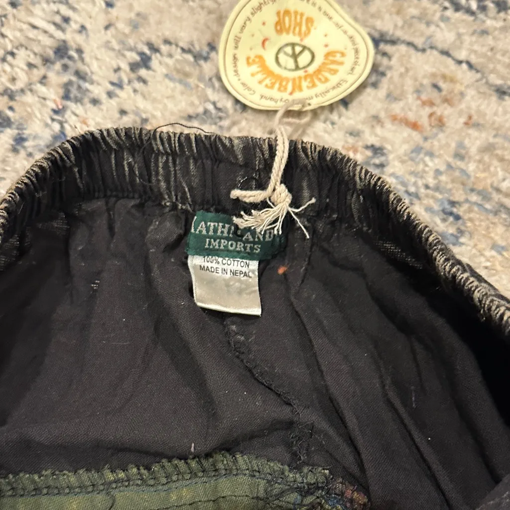 NWT Boho Patchwork Multicolor Drop Crotch Joggers - Image 4