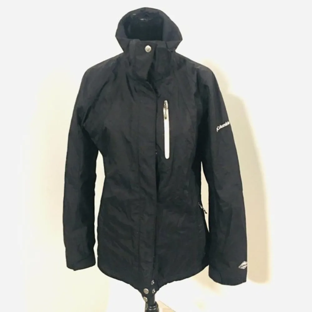 COLUMBIA Black Nylon Omni Shield Rain Jacket Windbreaker No Hood Women's Small - Image 2