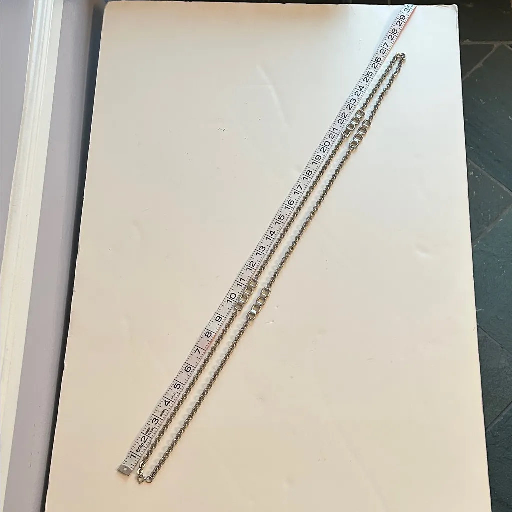 Vintage silver tone long chunky chain necklace - Image 7