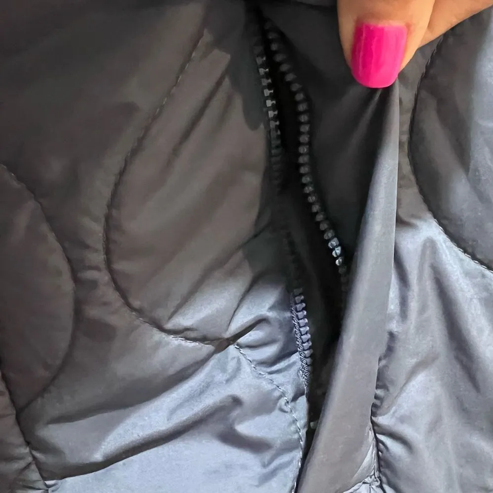 NWT Zella Longline Quilted Jacket full zip oversized women's size small - Image 9