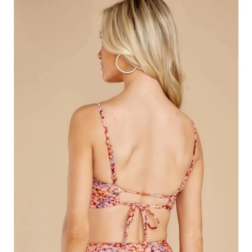 L*Space Ringo Bikini Top in Lily of the Valley Floral Size Small NWT Adjustable - Image 2