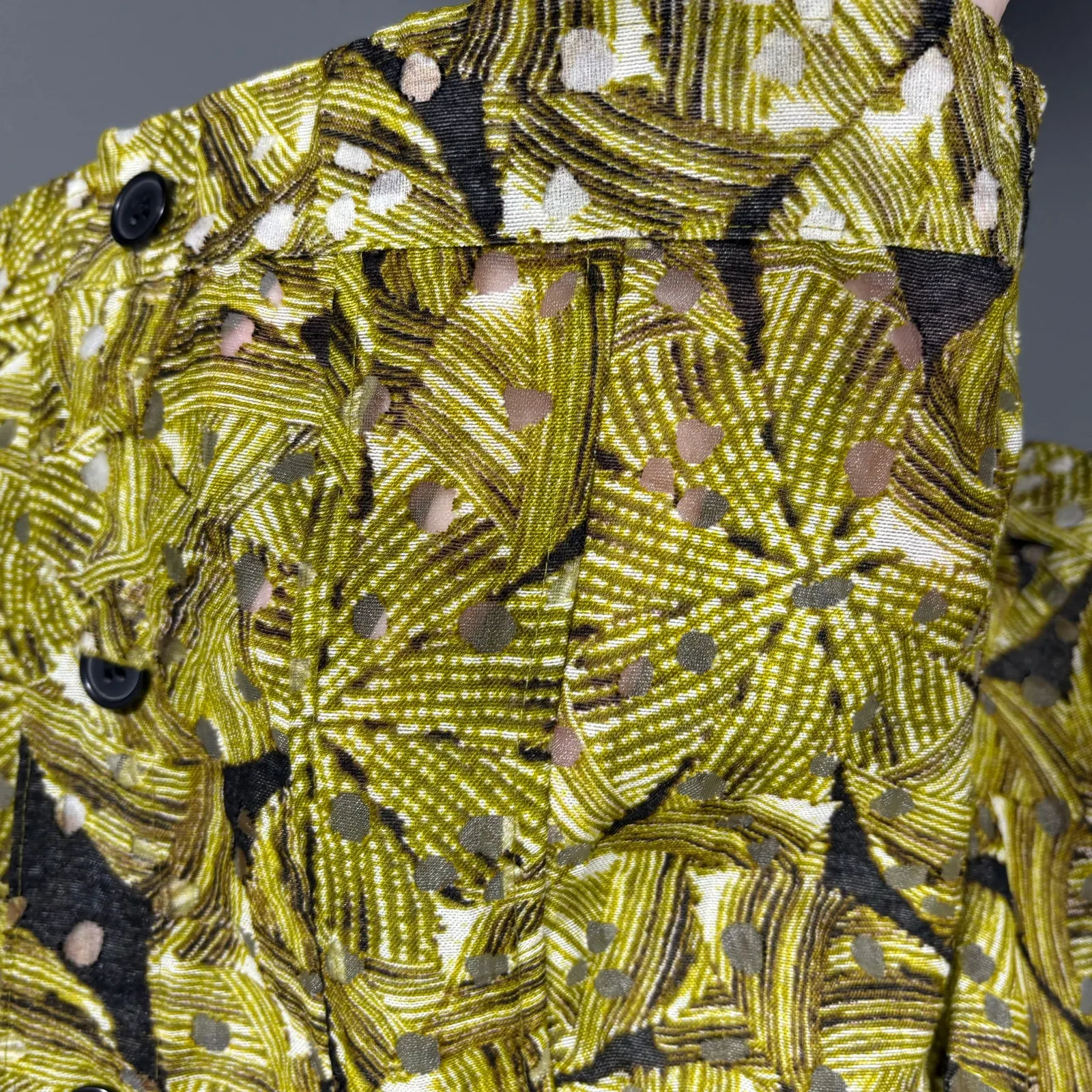 Christopher & Banks Women's Fairycore Burnout Shacket/Top - Size Petite Medium - Image 4