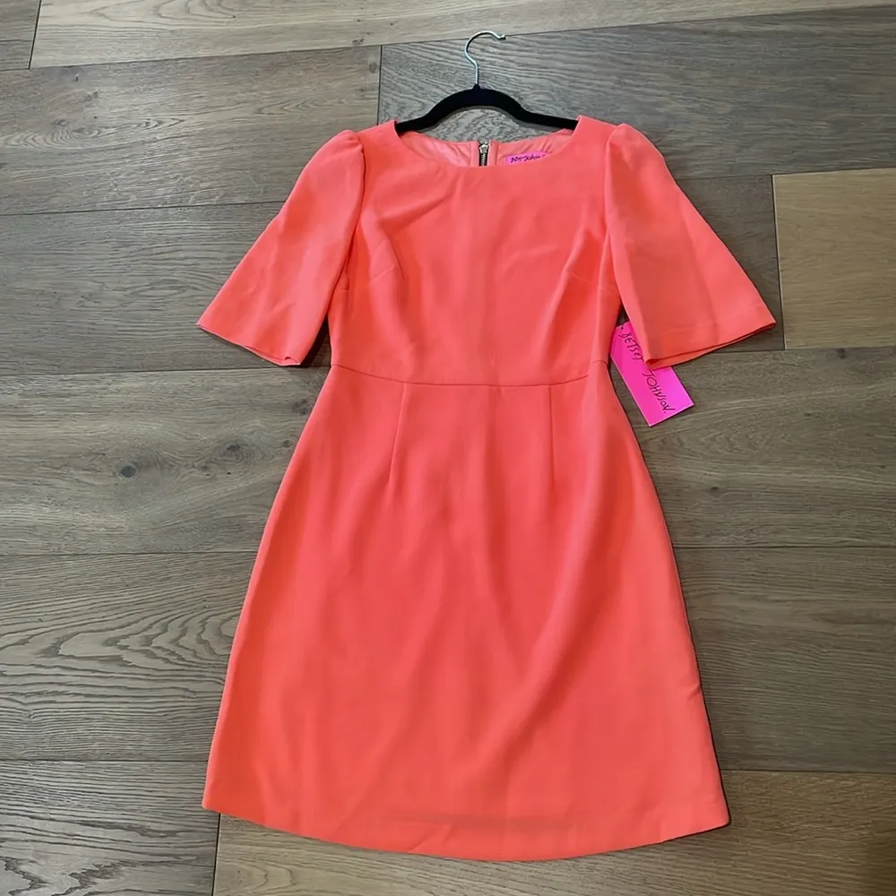 Betsey Johnson Orange/Coral Sheath Dress Size 4 NWT - Image 3