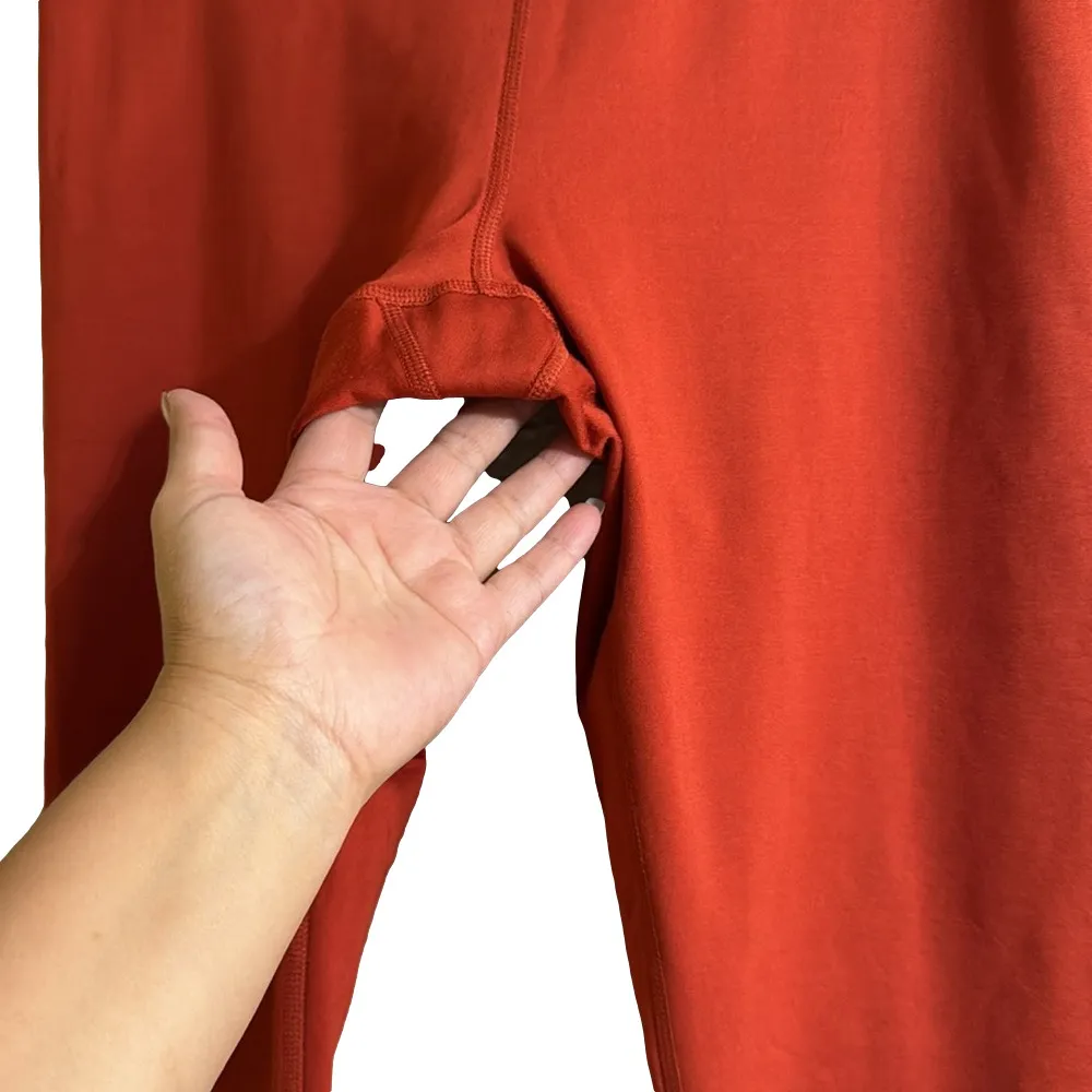 Victoria's Secret PINK Cozy Fleece Lined Leggings Womens Size L Burnt Orange Size L - Image 3