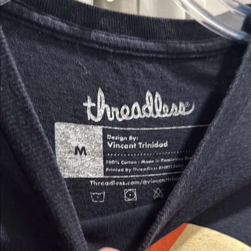 Navy Tee with Cat and Ramen Design Black Size M - Image 3