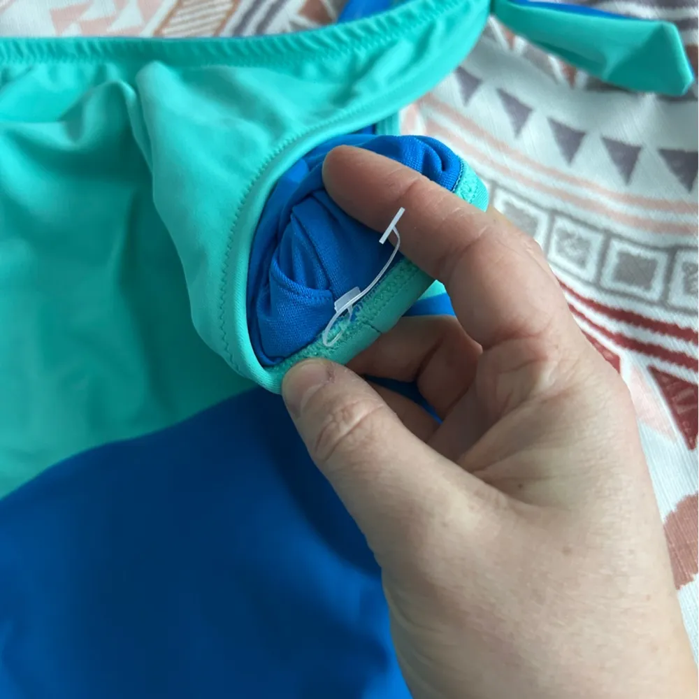 NWOT Old navy one piece swimsuit xl blue teal one shoulder - Image 4