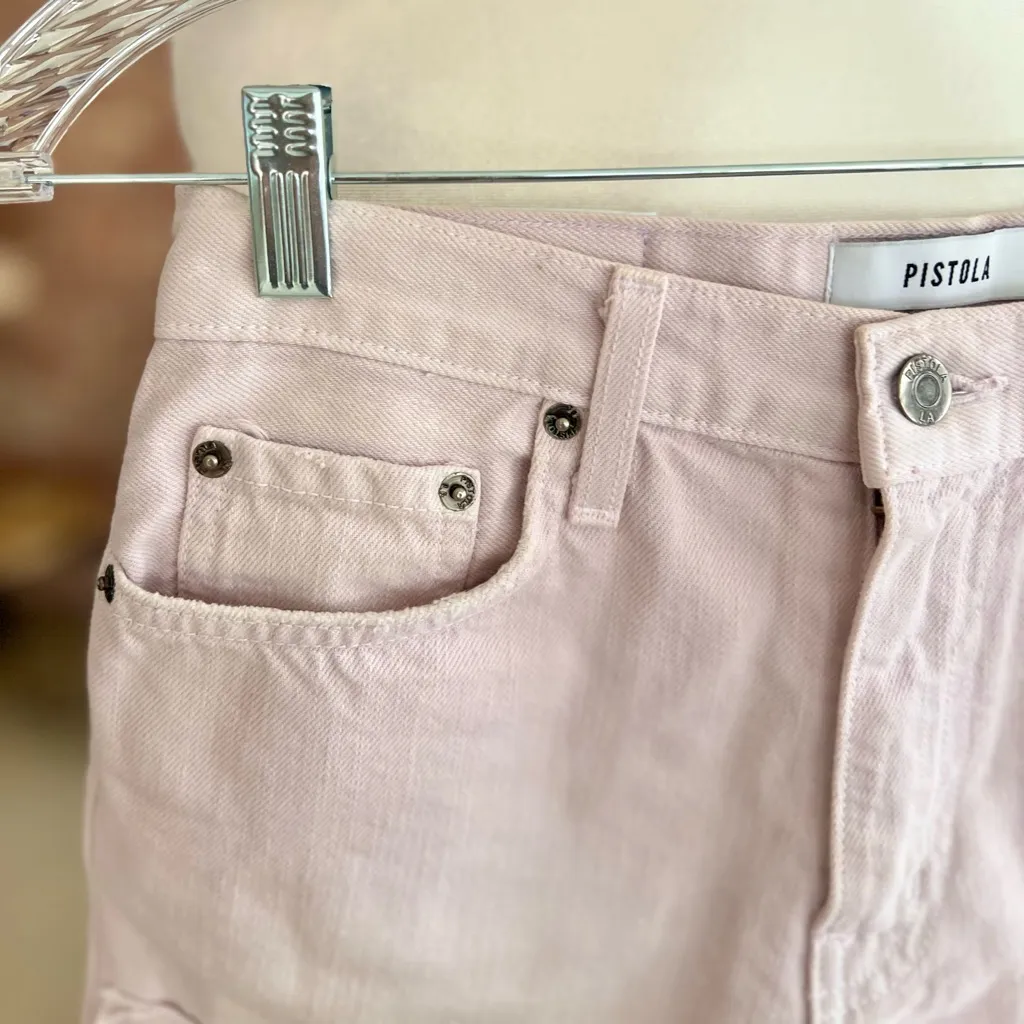 Pistola Shorts Denim Cutoffs Lilac Purple Raw Hem Distressed 26 Casual Summer - Image 2