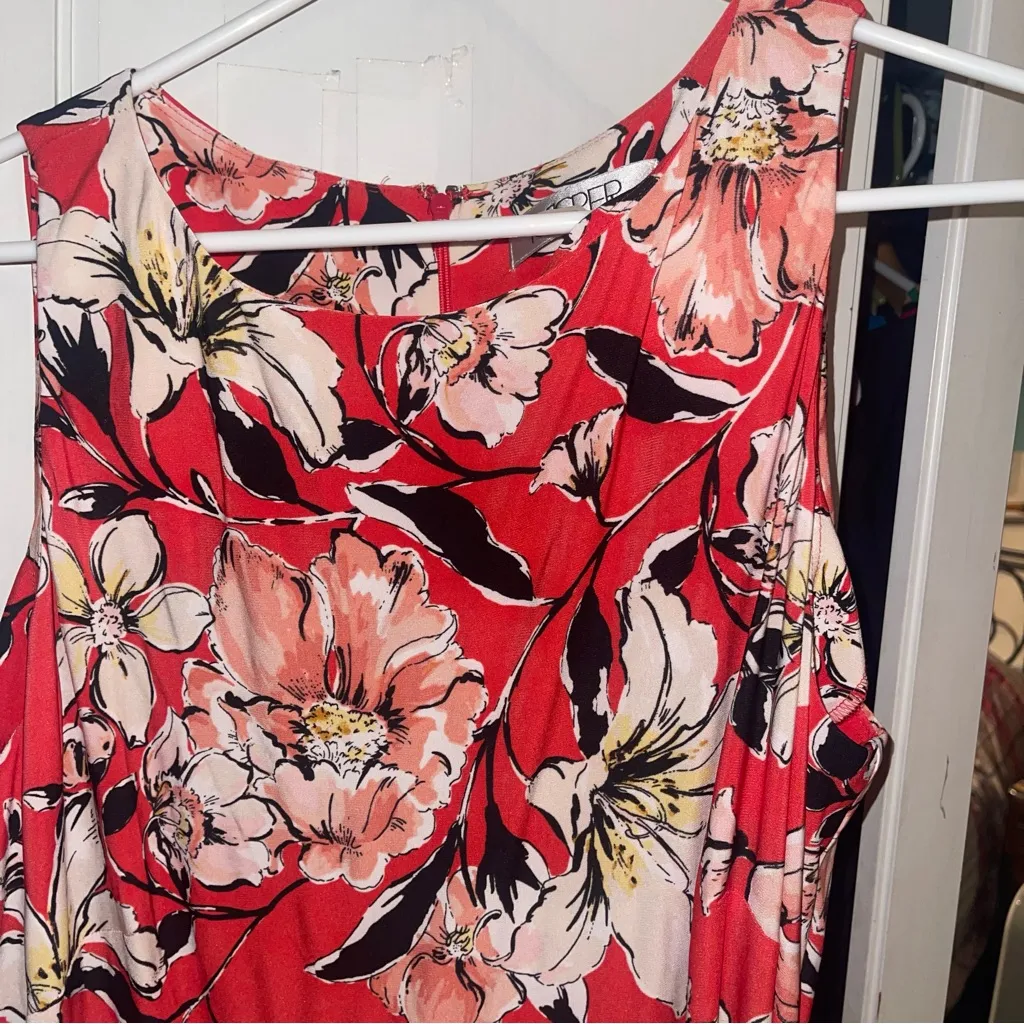 Kasper  Red Midi Sleeveless Dress - Image 6