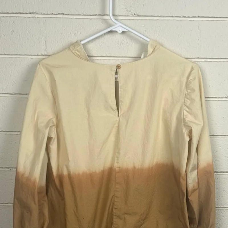 Anthropologie Porridge Dorothea dip-dyed ombre blouse tan size S - Image 6