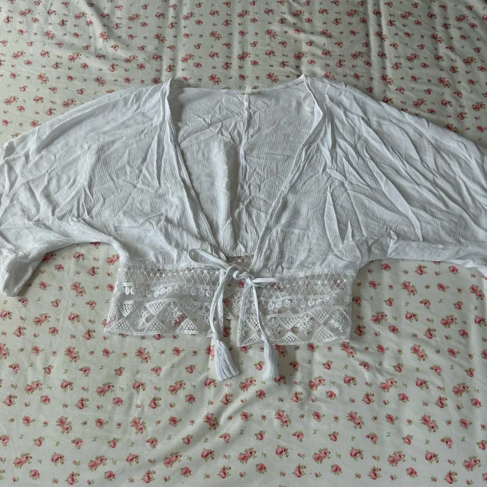 SELFIE White Boho Kimono Cardigan - Image 3