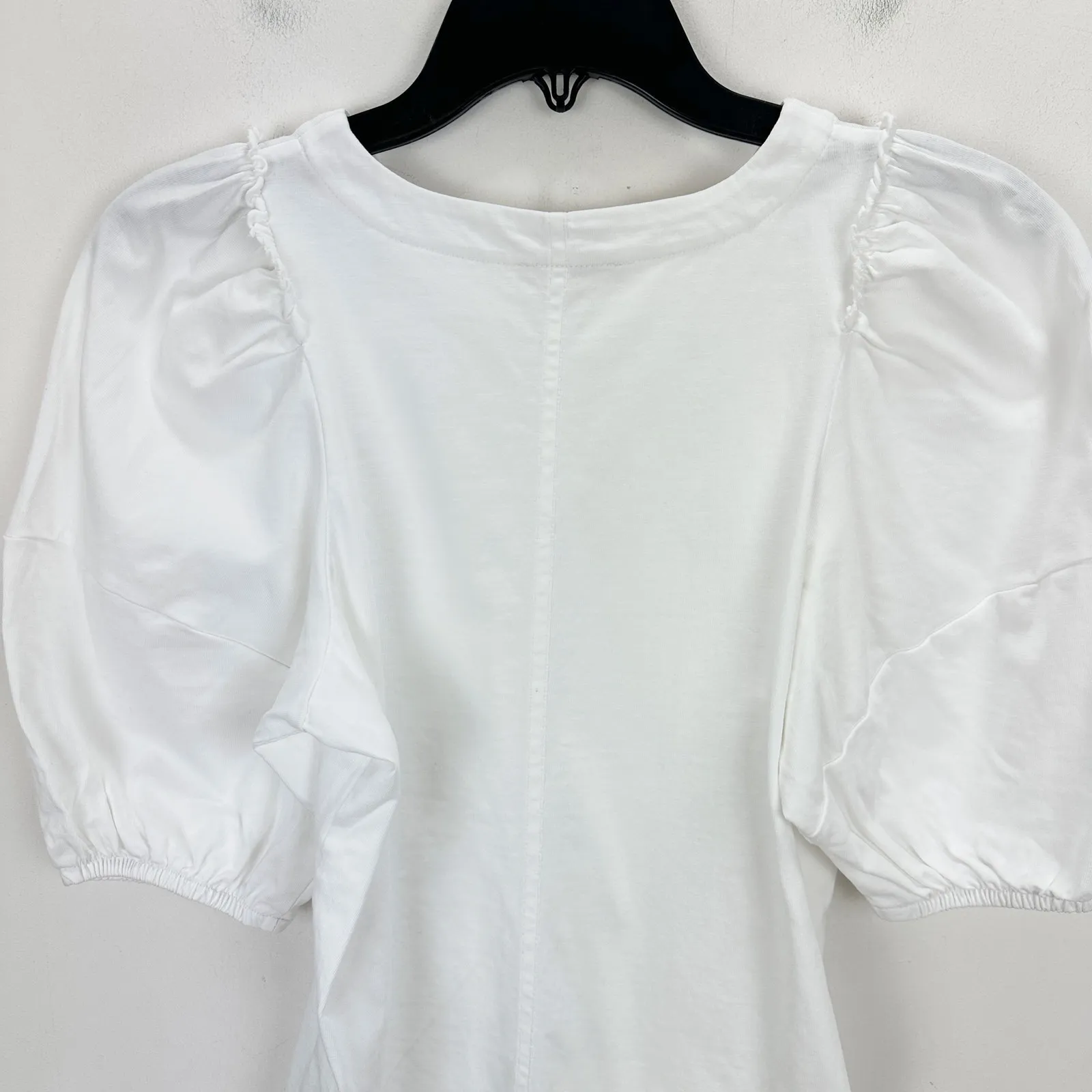Madewell Puff Sleeve Tee Shirt Cotton Top Relaxed Minimalist Eyelet White XS NWT - Image 9