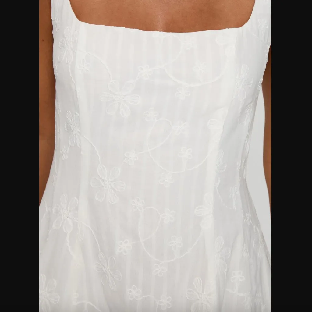 Princess Polly You Can White Floral Embroidered Mini Dress 4 NWT - Image 6