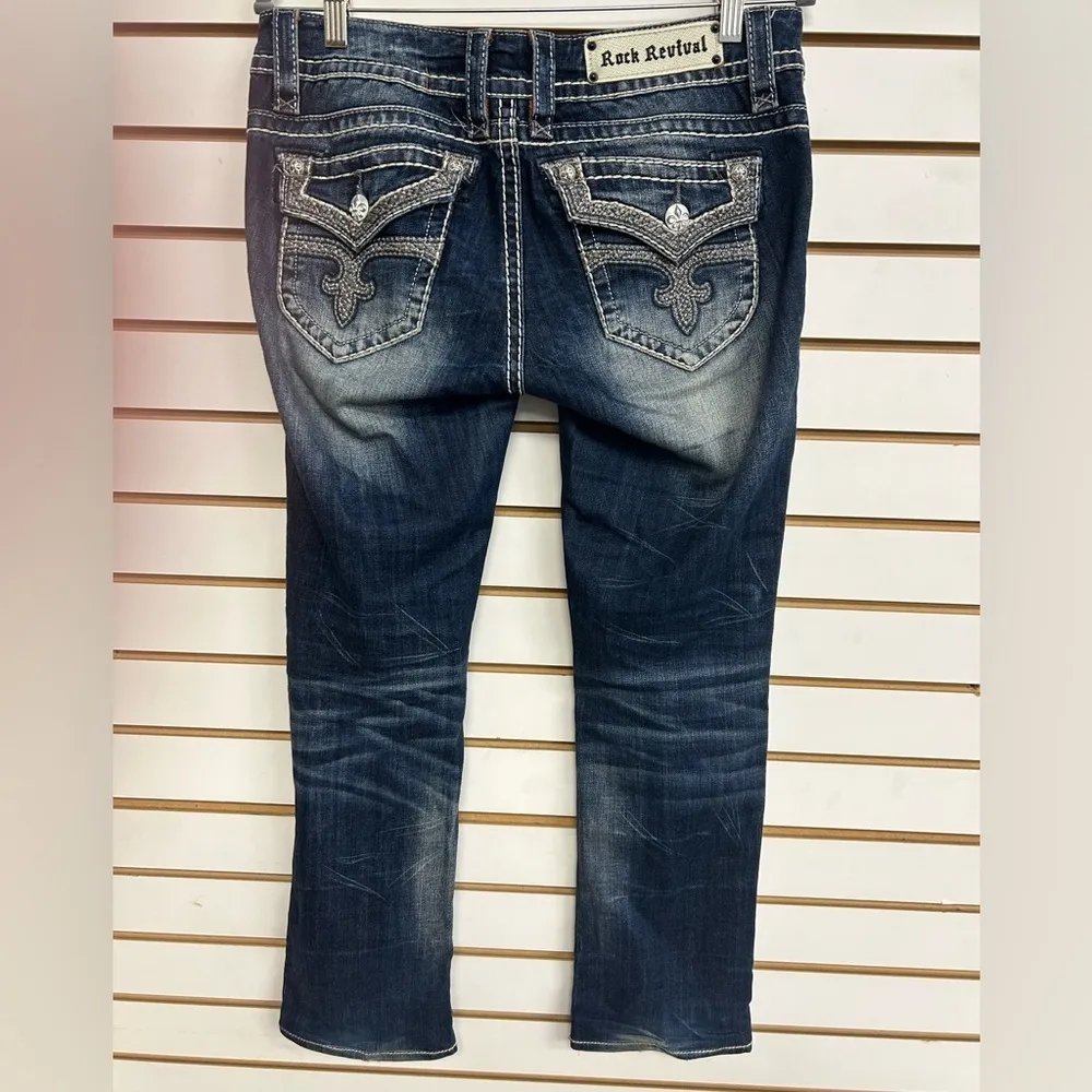 ROCK REVIVAL WOMEN'S JEN STRAIGHT LEG JEANS SIZE 29 - Image 2