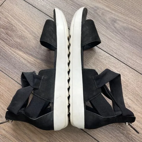 Eileen Fisher Kash Tumbled Nubuck Leather Sneaker Sandal Black Women's‎ Size 8M - Image 2