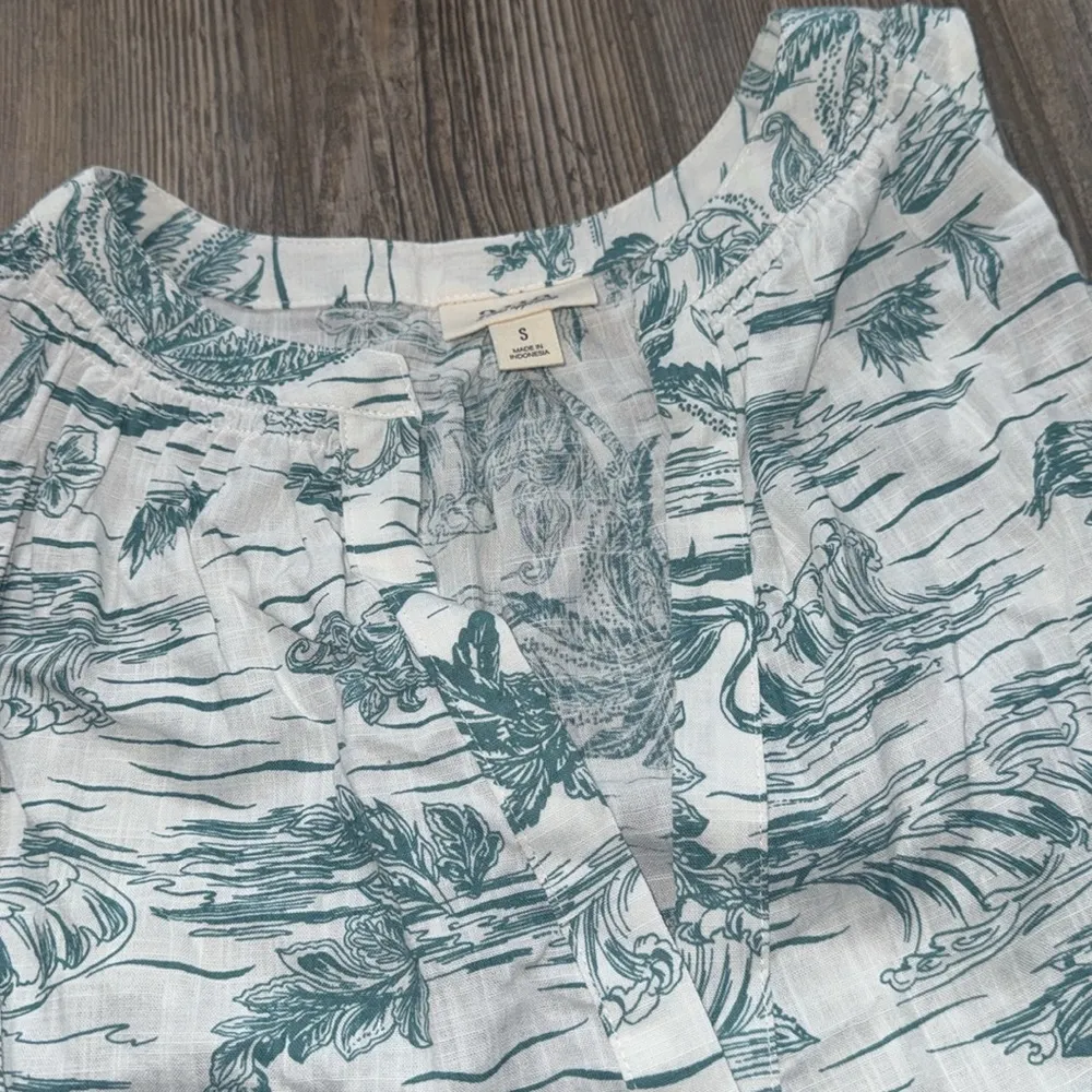ANA Floral Print Sleeveless Top small NEW cotton rayon flamingo palm trees - Image 2
