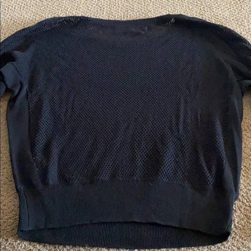 Blanc Noir Black Mesh Thumbhole Sweater - Image 6