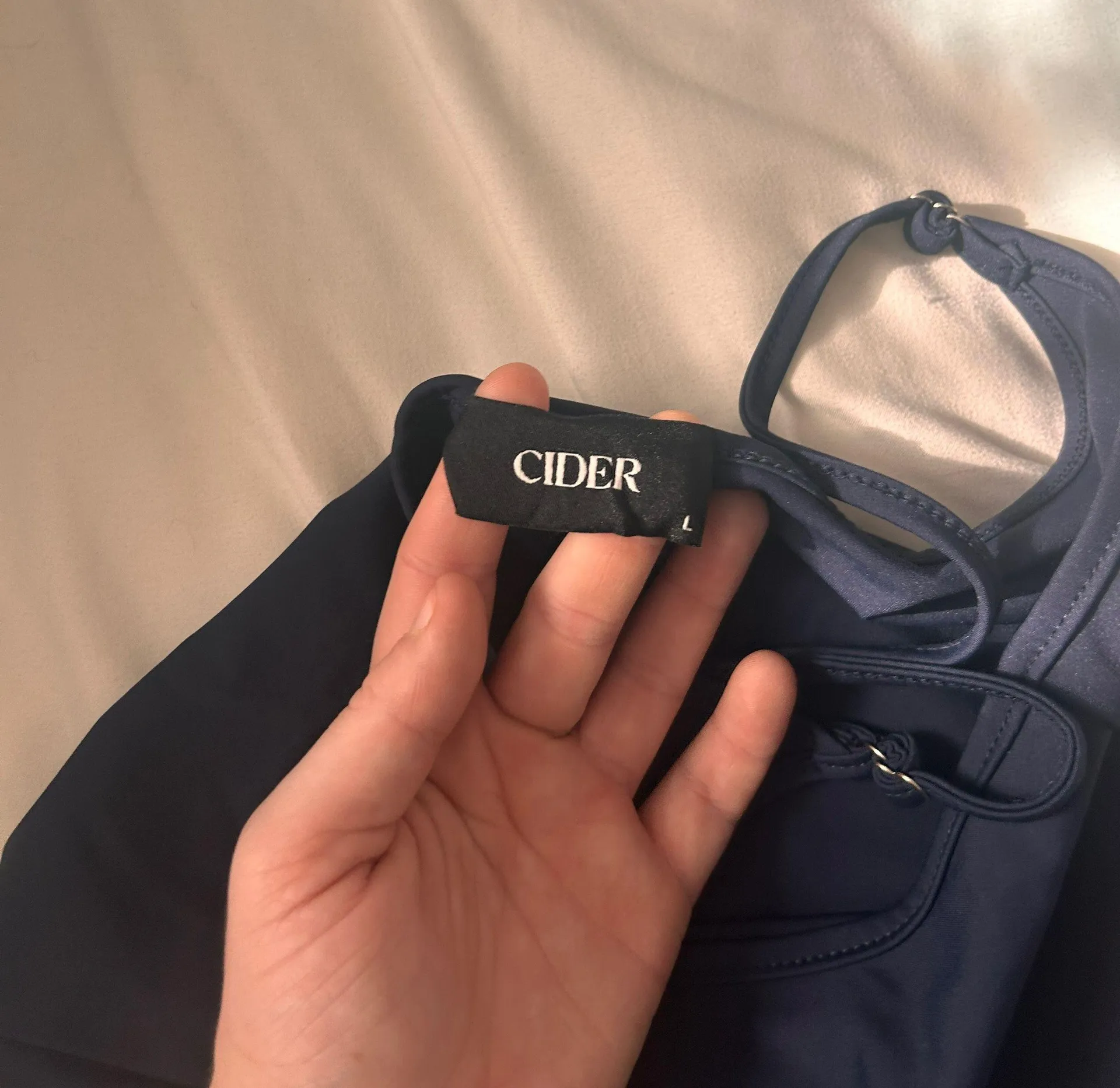 Cider Navy One Piece Romper - Image 3