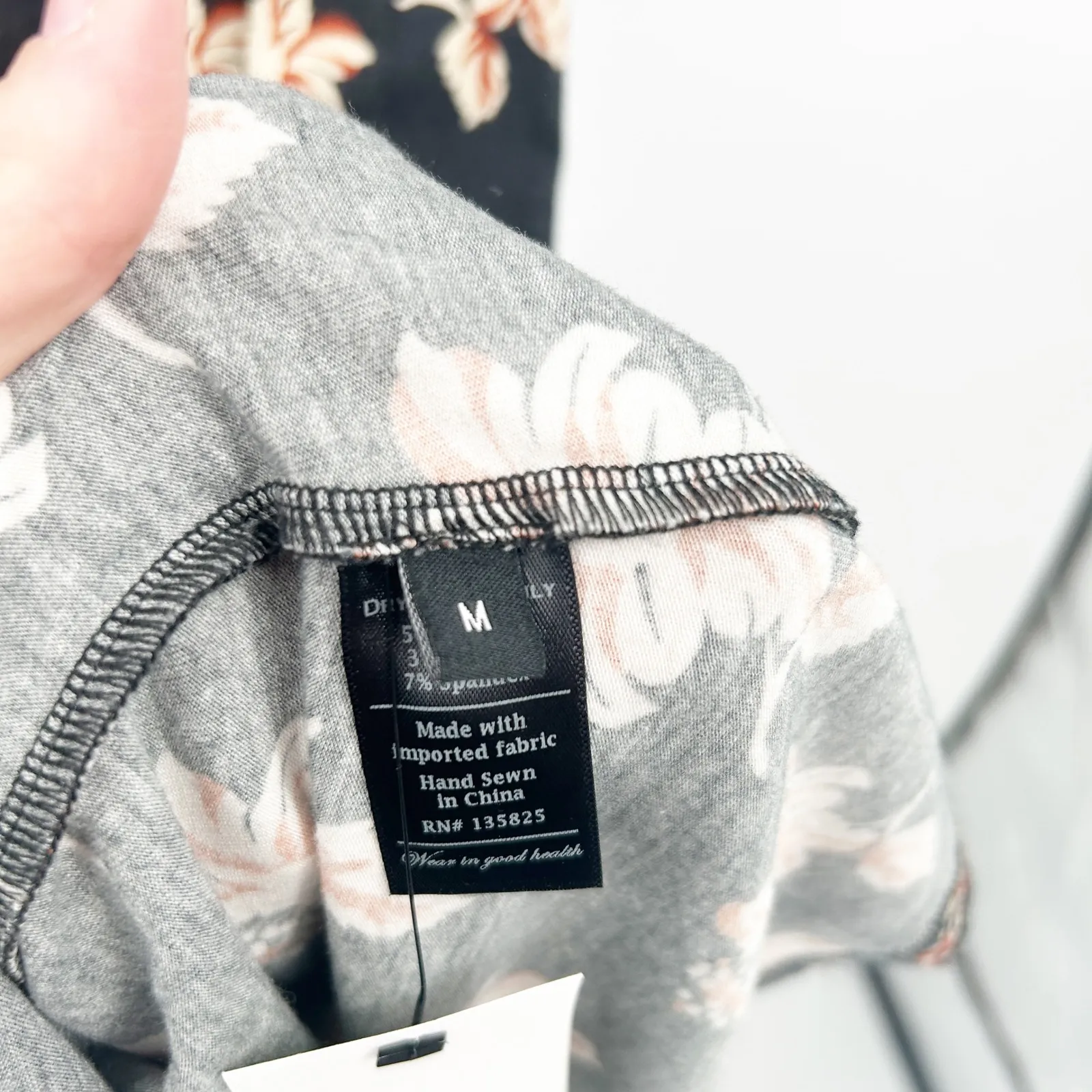 No. 6 Womens Lagenlook Modest Floral Jersey Cotton Modal Long Sleeve Aki Dress M Black Size M - Image 7