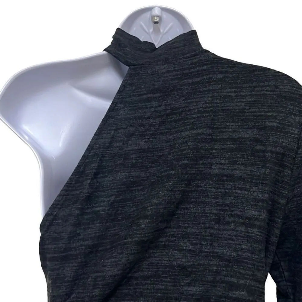 Revolve n:philanthropy Electra Mini Dress Charcoal One Shoulder High Neck XS NWT - Image 8