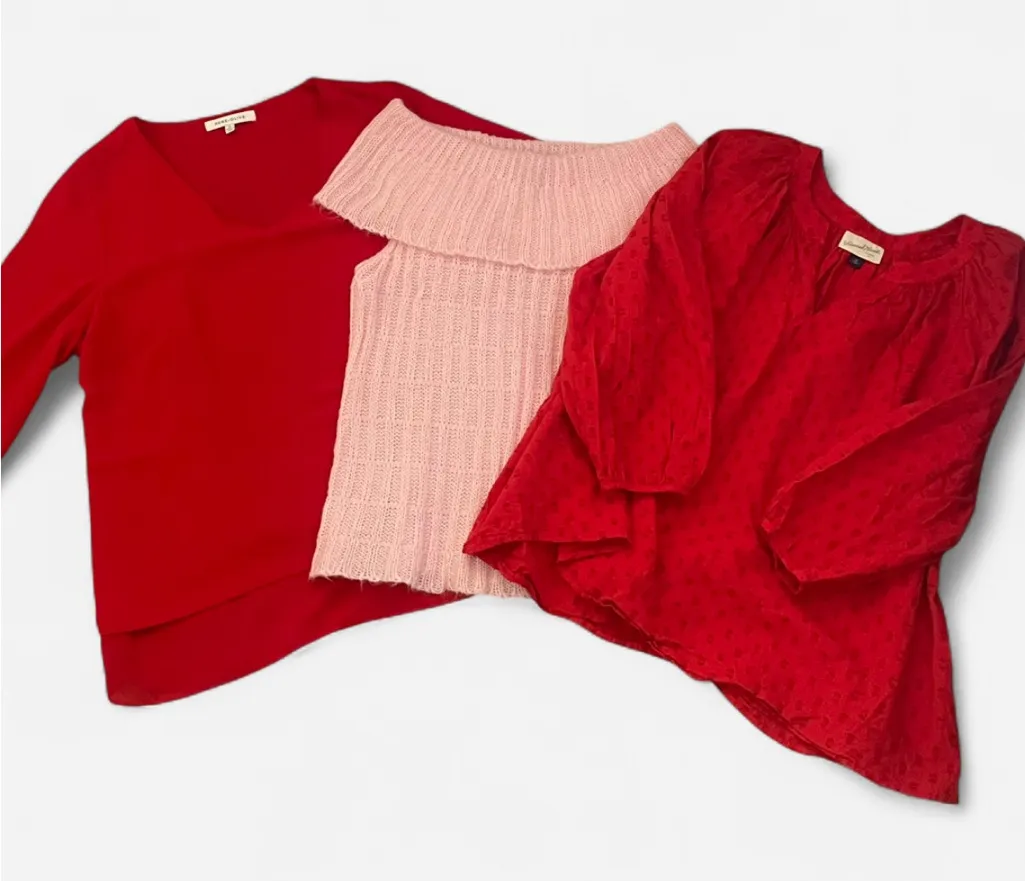 Rose + Olive Parallel Universal Thread Tops Valentine’s Day XL Bundle Lot of 3 - Image 1