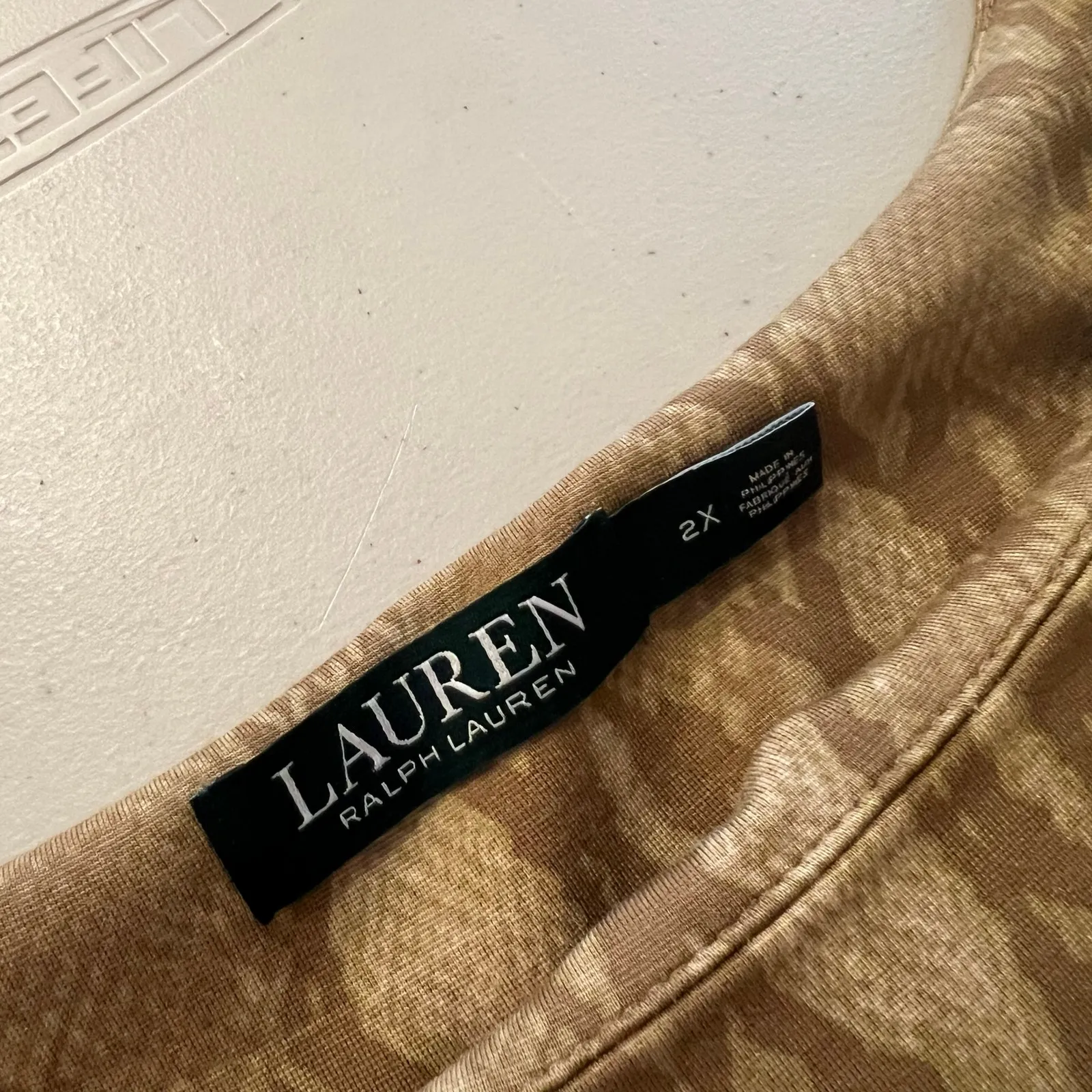 Ralph Lauren Classic Easy Tan Snake Skin Short Sleeve T Shirt Dress Size 2X - Image 7