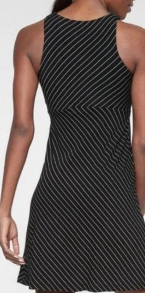 Athleta Santorini Striped Pinstripe Sleeveless Athletic Jersey Knit Dress, XS - Image 2
