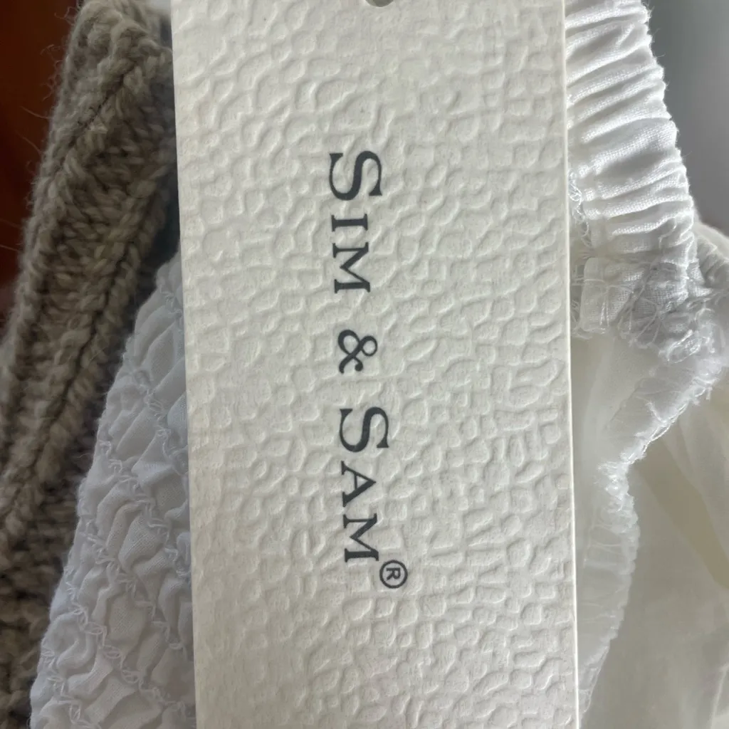Sim & Sam‎ White Puff Sleeve Crop Top size Medium - Image 5