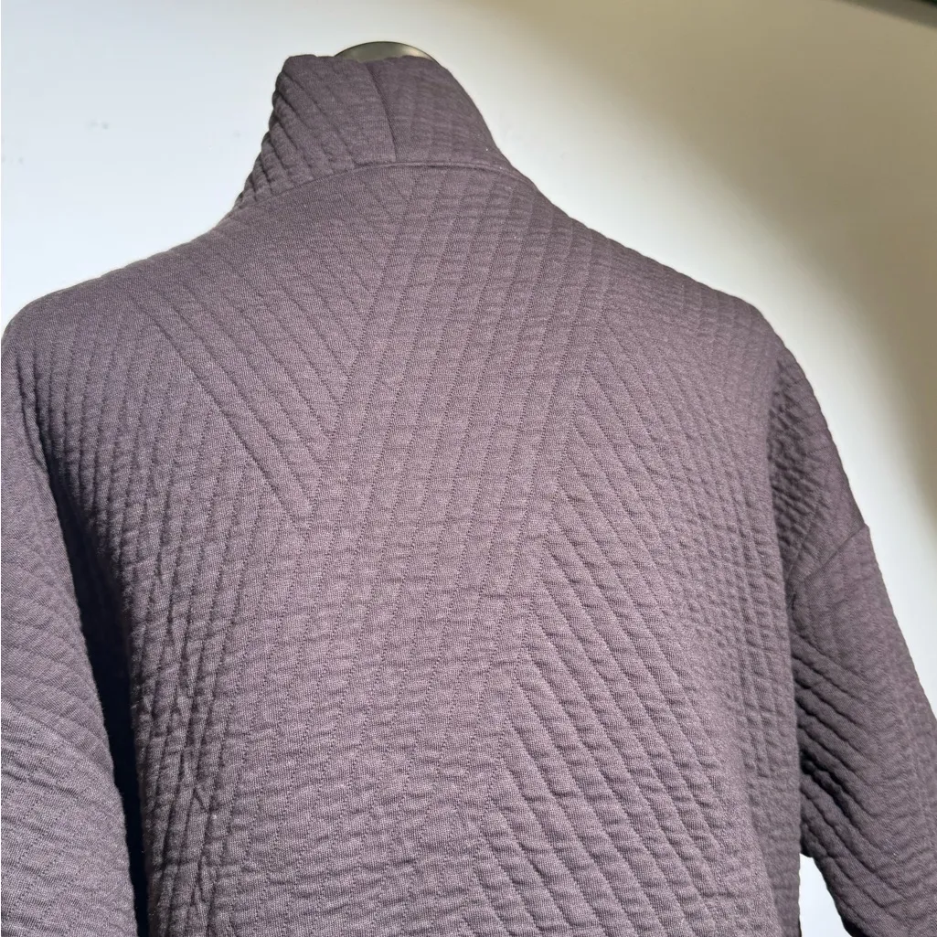 GapFit Quilted Mock Neck Pullover Brown Small NWT Athleisure w/ Pockets - Image 6