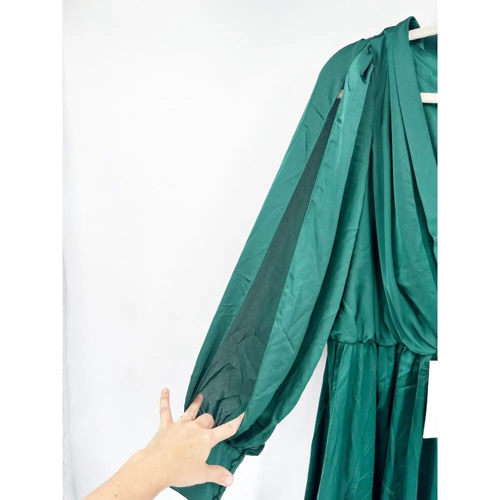 Mac Duggal 49146 Bishop Sleeve Emerald Gown 14 NWT - Image 5