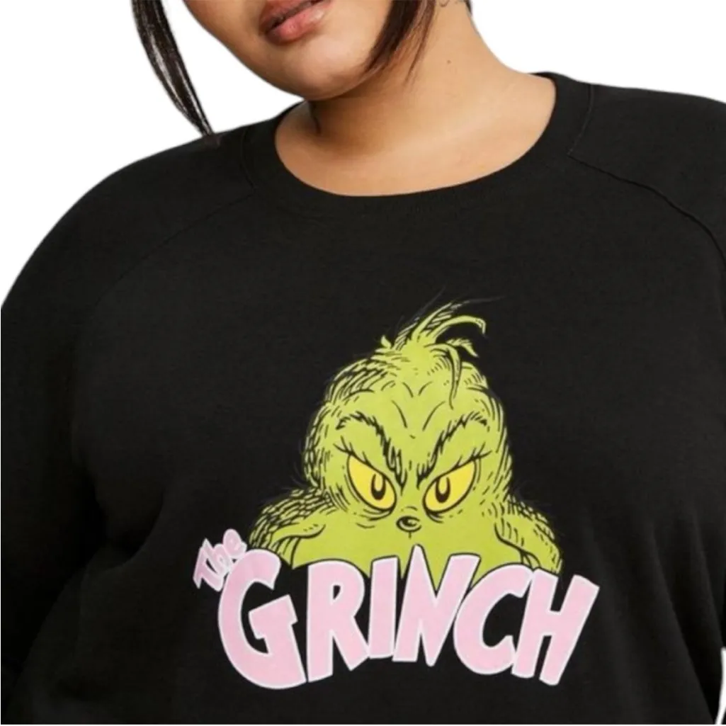 Size 2: Torrid Dr. Seuss The Grinch Classic Fit Cozy Fleece Crew Sweatshirt - Image 4