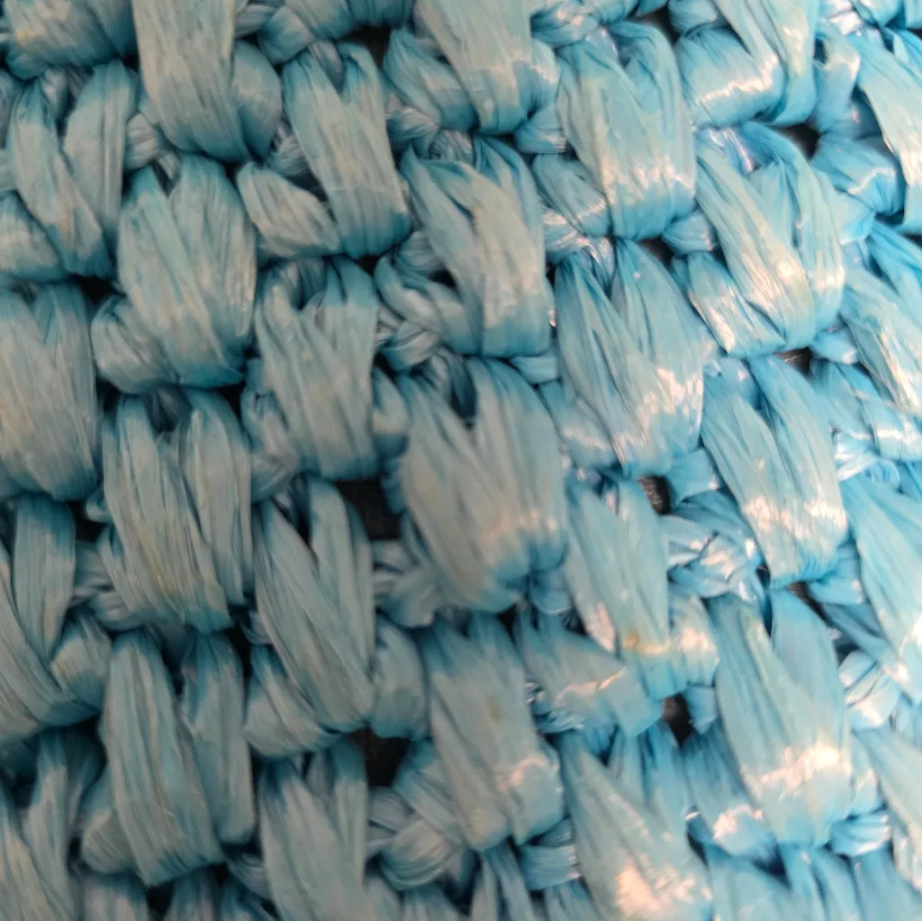 Vintage Rodo Woven Blue Wicker Clutch Gold Chain Turquoise Purse Shoulder Bag - Image 3